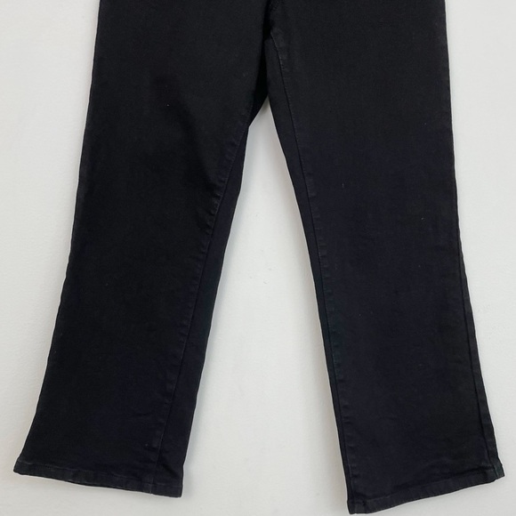 Zara Black High Rise Cropped Wide Leg Jeans Size 4 - Picture 5 of 11